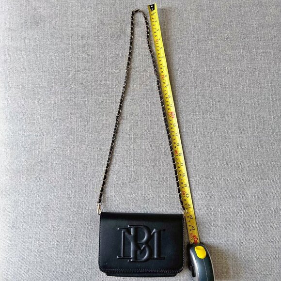 Badgley Mischka black debossed crossbody purse vegan leather - Picture 9 of 16